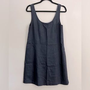 Theory navy blue sleeveless midi dress